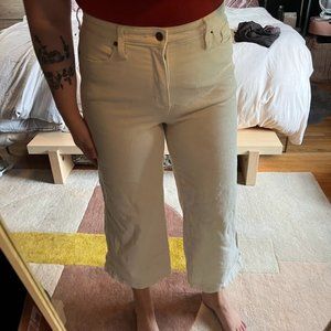 Target Universal Thread Highest Rise Wide Leg Crop White Pants
